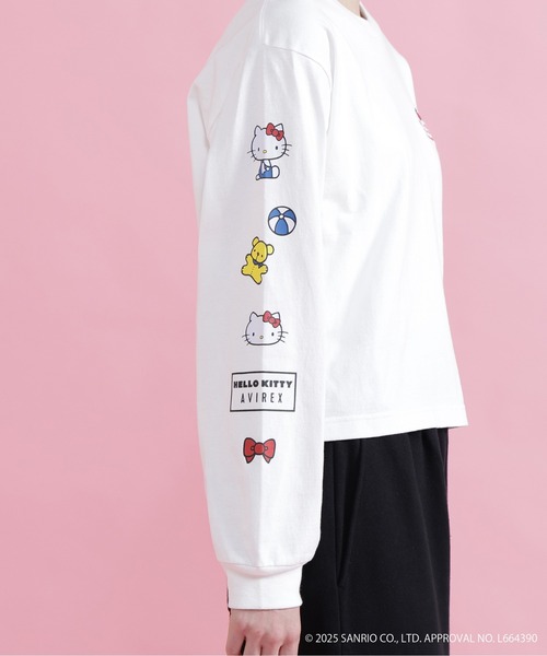 AVIREX(アヴィレックス)の「【AVIREX×HELLO KITTY】LONG SLEEVE T-SHIRT(Tシャツ/カットソー・レディース・ブラック/オフホワイト・S/M)」の11枚目の写真