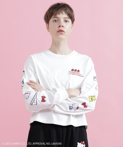 AVIREX(アヴィレックス)の「【AVIREX×HELLO KITTY】LONG SLEEVE T-SHIRT(Tシャツ/カットソー・レディース・ブラック/オフホワイト・S/M)」の19枚目の写真