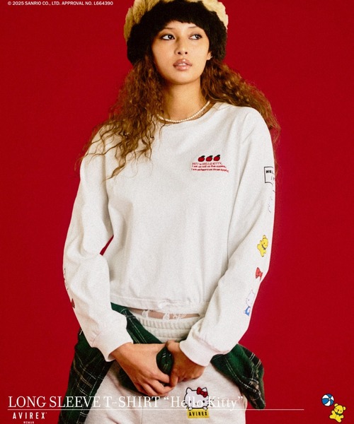 AVIREX(アヴィレックス)の「【AVIREX×HELLO KITTY】LONG SLEEVE T-SHIRT(Tシャツ/カットソー・レディース・ブラック/オフホワイト・S/M)」の22枚目の写真
