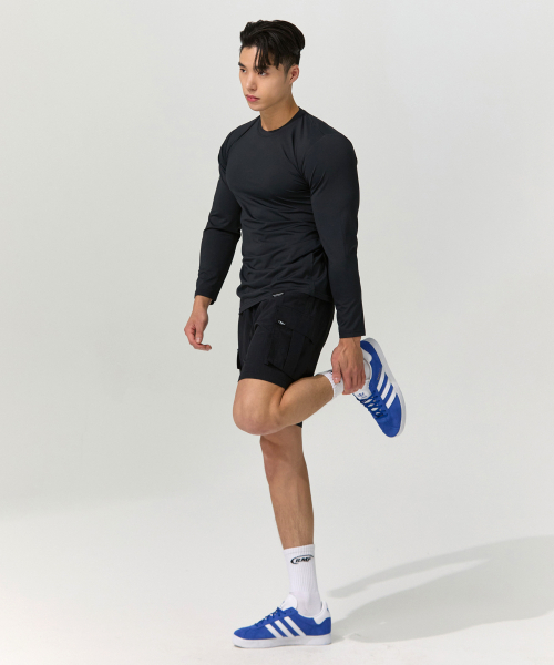 BLACK MONSTER FIT(ブラックモンスターフィット)の「機能性テックフィットロングスリーブTシャツ(4色)/ BM210704(Tシャツ/カットソー・メンズ・ホワイト/チャコールグレー/ブラック/チャコール・SMALL/MEDIUM/LARGE/X-LARGE/2XL/3XL)」の9枚目の写真