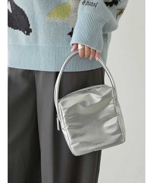 emmi（エミ）の「eco ナイロンスクエアバッグ（ハンドバッグ・レディース・オレンジ/シルバー・F）」の16枚目の写真