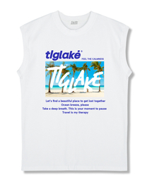 ベケーションオーバーサイズノースリーブTシャツホワイト