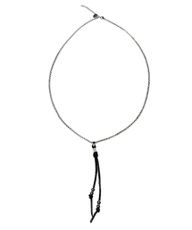 RUNDS（ランディエス）の「Karen Silver Suede Pendant Necklace（ネックレス）」