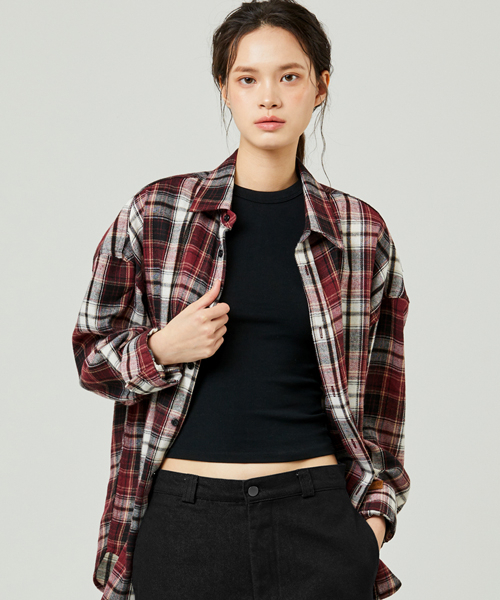 ease（イーズ）の「90S CHECK SHIRTS [OVERSIZE FIT]_RED（シャツ/ブラウス・メンズ・その他・MEDIUM/LARGE）」の2枚目の写真