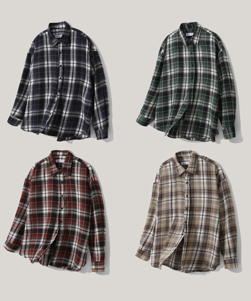 ease（イーズ）の「90S CHECK SHIRTS [OVERSIZE FIT]_RED（シャツ/ブラウス・メンズ・その他・MEDIUM/LARGE）」の4枚目の写真