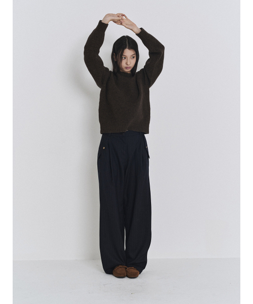 (W)COMFORT ROUND NECK KINT DEEP BROWN