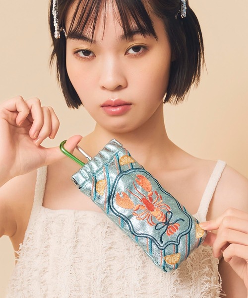 Casselini(キャセリーニ)の「Casselini(キャセリーニ)刺繍サングラスケース(サングラス・レディース・シルバー/ブルー/ピンク/ブラック/ゴールド/ミント/レッド・FREE)」の11枚目の写真