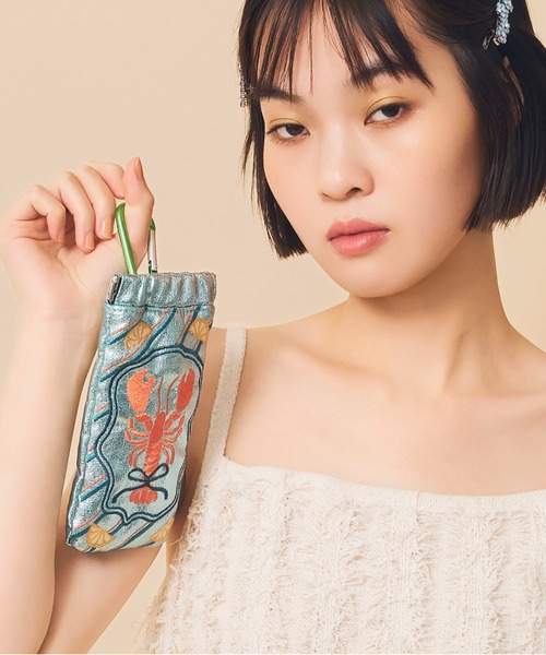 Casselini(キャセリーニ)の「Casselini(キャセリーニ)刺繍サングラスケース(サングラス・レディース・シルバー/ブルー/ピンク/ブラック/ゴールド/ミント/レッド・FREE)」の12枚目の写真