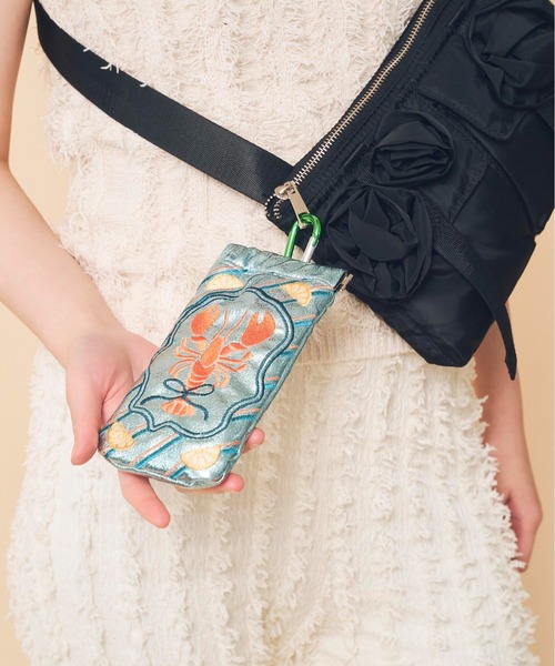 Casselini(キャセリーニ)の「Casselini(キャセリーニ)刺繍サングラスケース(サングラス・レディース・シルバー/ブルー/ピンク/ブラック/ゴールド/ミント/レッド・FREE)」の14枚目の写真