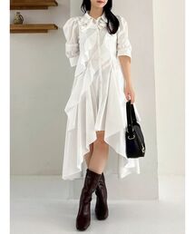 dazzlin | リボンディティールイレヘムシャツワンピース(ワンピース)