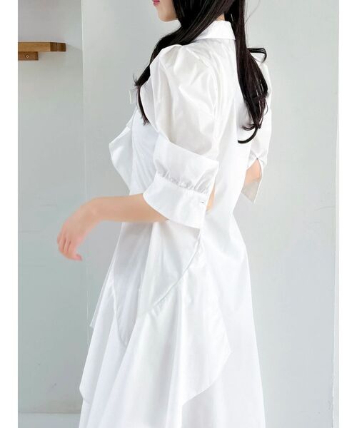 dazzlin（ダズリン）の「リボンディティールイレヘムシャツワンピース（ワンピース・レディース・ブルー/オフホワイト/その他1・MEDIUM/SMALL）」の20枚目の写真