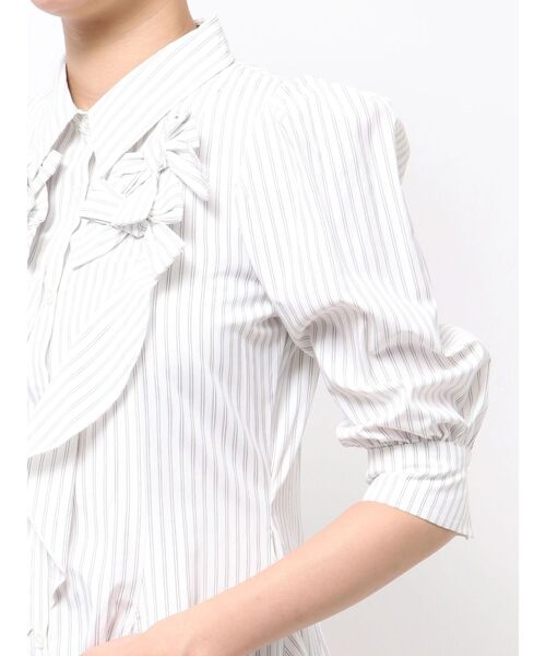 dazzlin（ダズリン）の「リボンディティールイレヘムシャツワンピース（ワンピース・レディース・ブルー/オフホワイト/その他1・MEDIUM/SMALL）」の15枚目の写真