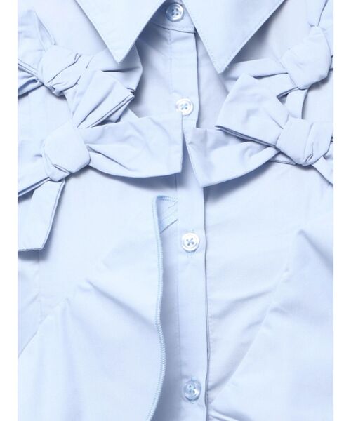 dazzlin（ダズリン）の「リボンディティールイレヘムシャツワンピース（ワンピース・レディース・ブルー/オフホワイト/その他1・MEDIUM/SMALL）」の11枚目の写真