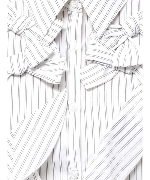 dazzlin（ダズリン）の「リボンディティールイレヘムシャツワンピース（ワンピース・レディース・ブルー/オフホワイト/その他1・MEDIUM/SMALL）」の10枚目の写真