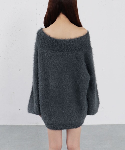 archives(アルシーヴ)の「スパンコールフェザーオフショルミドルニットプルオーバー(ニット/セーター・レディース・グレイッシュベージュ/アイボリー/ブラウン/チャコールグレー・MEDIUM)」の18枚目の写真