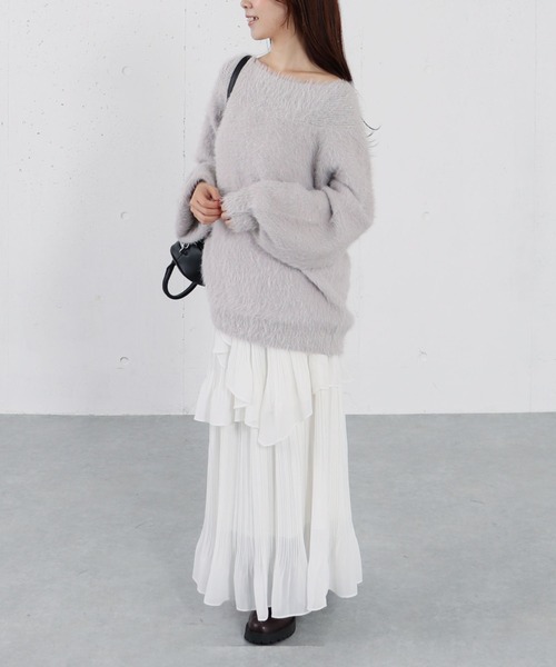 archives(アルシーヴ)の「スパンコールフェザーオフショルミドルニットプルオーバー(ニット/セーター・レディース・グレイッシュベージュ/アイボリー/ブラウン/チャコールグレー・MEDIUM)」の21枚目の写真