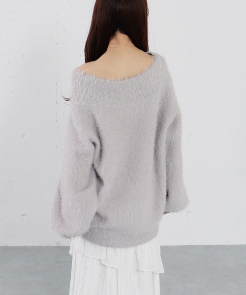 archives(アルシーヴ)の「スパンコールフェザーオフショルミドルニットプルオーバー(ニット/セーター・レディース・グレイッシュベージュ/アイボリー/ブラウン/チャコールグレー・MEDIUM)」の20枚目の写真