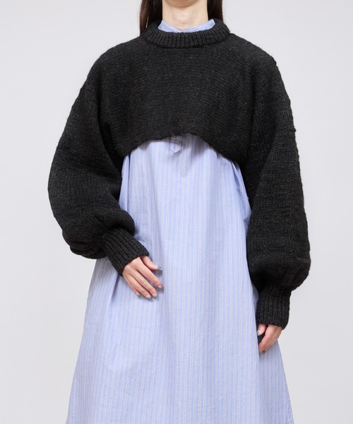 yuumiARIA（ユウミアリア）の「SHORT KNIT（ニット/セーター・レディース・マスタード/ブラック・FREE）」の2枚目の写真