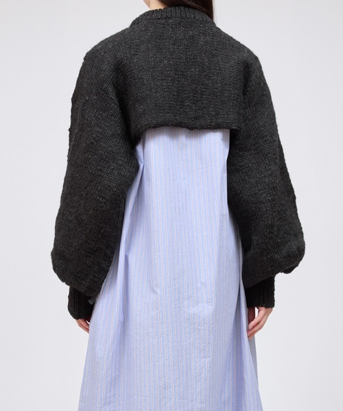 yuumiARIA（ユウミアリア）の「SHORT KNIT（ニット/セーター・レディース・マスタード/ブラック・FREE）」の4枚目の写真