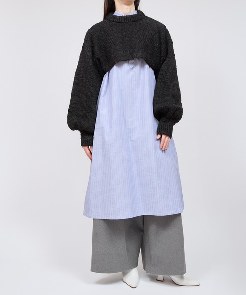 yuumiARIA（ユウミアリア）の「SHORT KNIT（ニット/セーター・レディース・マスタード/ブラック・FREE）」の5枚目の写真