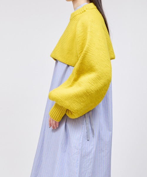 yuumiARIA（ユウミアリア）の「SHORT KNIT（ニット/セーター・レディース・マスタード/ブラック・FREE）」の6枚目の写真