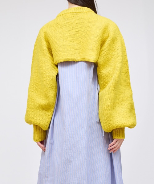 yuumiARIA（ユウミアリア）の「SHORT KNIT（ニット/セーター・レディース・マスタード/ブラック・FREE）」の7枚目の写真