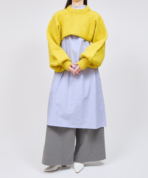 yuumiARIA（ユウミアリア）の「SHORT KNIT（ニット/セーター・レディース・マスタード/ブラック・FREE）」の8枚目の写真