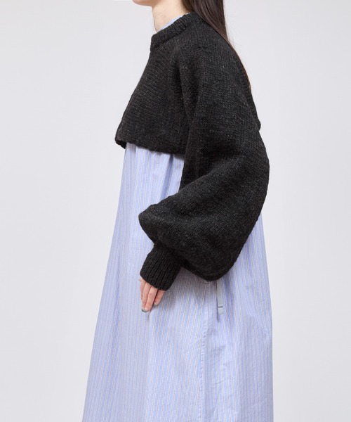 yuumiARIA（ユウミアリア）の「SHORT KNIT（ニット/セーター・レディース・マスタード/ブラック・FREE）」の3枚目の写真