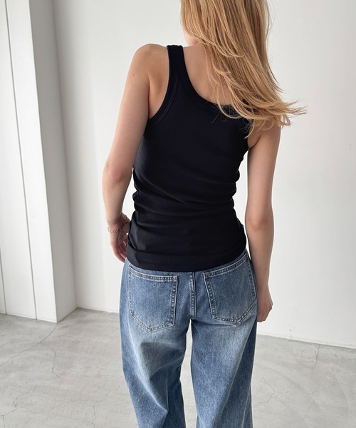 CANAL JEAN（キャナルジーン）の「Miller　パネルリブカップ付きタンクトップ（タンクトップ・レディース・ブラック/マルチ/ヘザーグレー・ONE SIZE）」の8枚目の写真