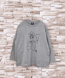 TOM&JERRY（トムアンドジェリー）の「【TOM&JERRY/トム＆ジェリー】クルーネック オーバーサイズ BIG ロングTシャツ（Tシャツ/カットソー）」