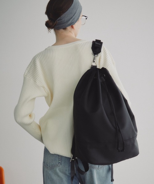 Auntie Rosa Holiday(アンティローザホリデー)の「ナイロンドローストリングバックパック(バックパック/リュック・レディース・ブラック・FREE)」の10枚目の写真