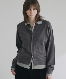 LAYERED STYLE HIGHGAGE KNIT SHIRT/レイヤードスタイルハイゲージニットシャツ