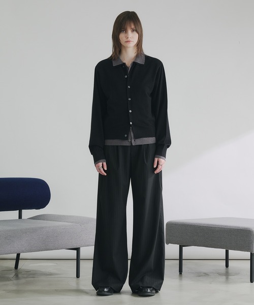 LAYERED STYLE HIGHGAGE KNIT SHIRT/レイヤードスタイルハイゲージ