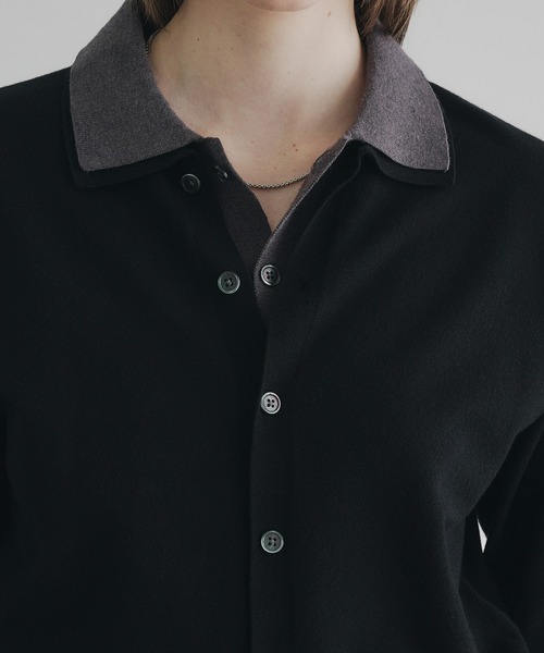selle glant（セレグランテ）の「LAYERED STYLE HIGHGAGE KNIT SHIRT