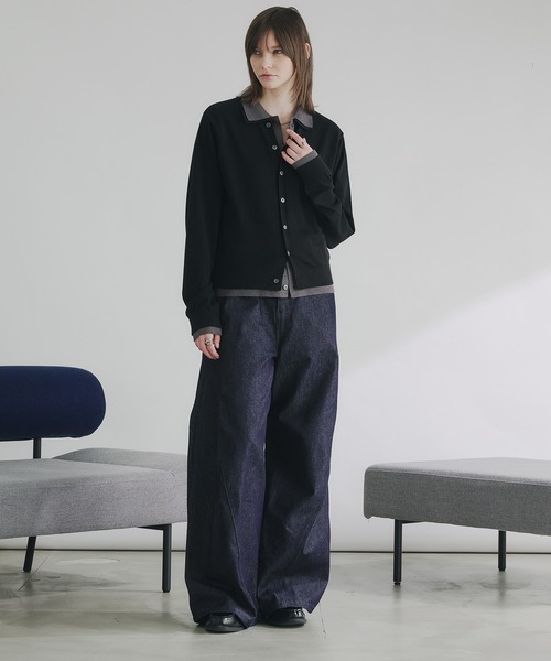 selle glant（セレグランテ）の「LAYERED STYLE HIGHGAGE KNIT SHIRT