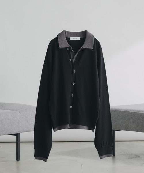 LAYERED STYLE HIGHGAGE KNIT SHIRT/レイヤードスタイルハイゲージ