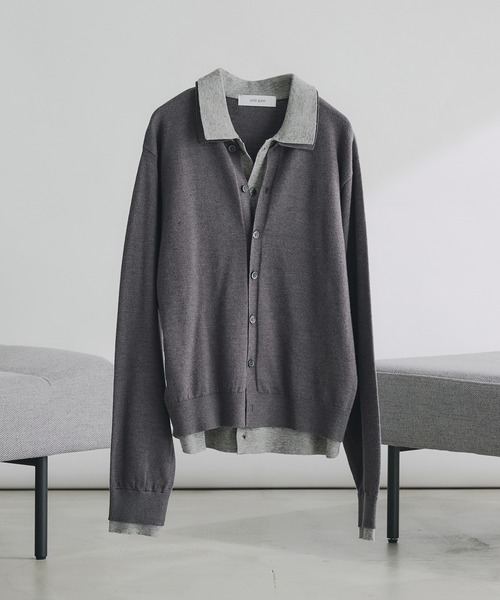 【selle glant】 レイヤードスタイルハイゲージニットシャツ　Sサイズ LAYERED STYLE HIGHGAGE KNIT SHIRT/レイヤードスタイルハイゲージ