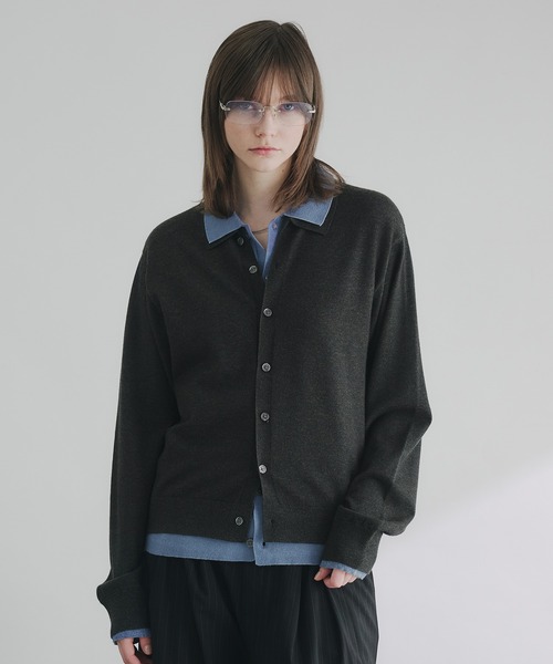 LAYERED STYLE HIGHGAGE KNIT SHIRT/レイヤードスタイルハイゲージ