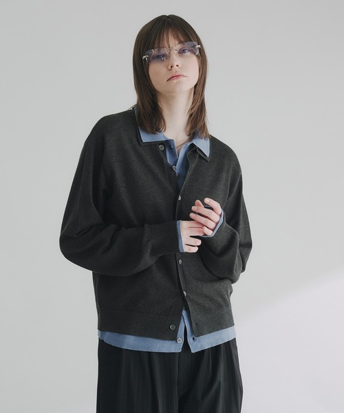 LAYERED STYLE HIGHGAGE KNIT SHIRT/レイヤードスタイルハイゲージ