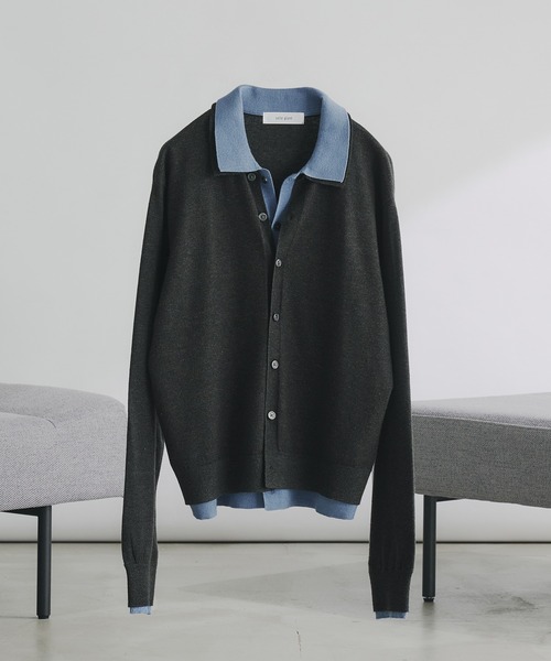 LAYERED STYLE HIGHGAGE KNIT SHIRT/レイヤードスタイルハイゲージ
