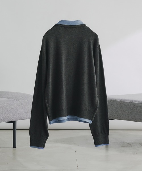 LAYERED STYLE HIGHGAGE KNIT SHIRT/レイヤードスタイルハイゲージ