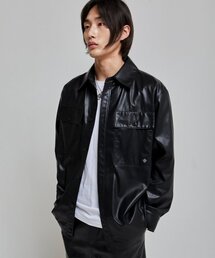 SPERONE（スペロネ）の「【アナキサンズ】エコレザーパッチシャツ（ライダースジャケット）」