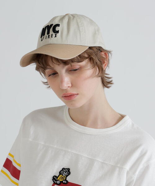 AVIREX(アヴィレックス)の「《直営店限定》BICOLOR NYC CAP(キャップ・レディース・チャコールグレー/ベージュ/ネイビー・F)」の16枚目の写真