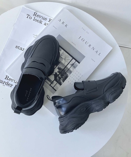 AS KNOW AS plus（アズノゥアズプラス）の「厚底スニーカーソール コインローファー（ローファー・レディース・ブラック/ブラック系・M/LL/L）」の8枚目の写真