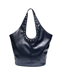 PARTIMENTO WOMEN（パルティメントウィメン）の「メタルスナップハンドルレザーバッグ_ネイビー（ショルダーバッグ）」