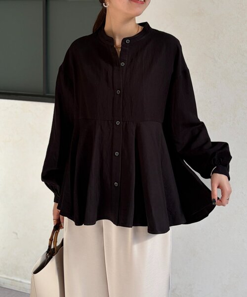 Chez toi（シェトワ）の「フレアブラウス（シャツ/ブラウス・レディース・ブラック/ホワイト/ピンク・FREE）」の2枚目の写真