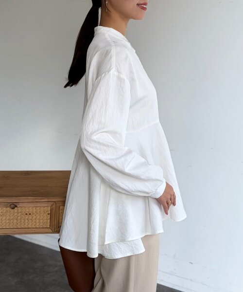 Chez toi（シェトワ）の「フレアブラウス（シャツ/ブラウス・レディース・ブラック/ホワイト/ピンク・FREE）」の6枚目の写真