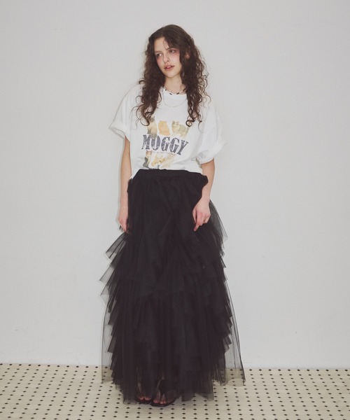 J1U by LA BELLE ETUDE(ジユウバイラベルエチュード)の「MOGGY CAT Tee(Tシャツ/カットソー・レディース・ホワイト/チャコールグレー・0/1)」の4枚目の写真