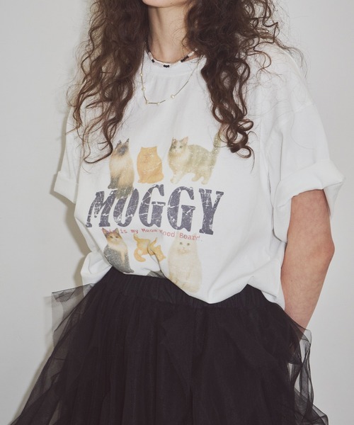 J1U by LA BELLE ETUDE(ジユウバイラベルエチュード)の「MOGGY CAT Tee(Tシャツ/カットソー・レディース・ホワイト/チャコールグレー・0/1)」の12枚目の写真
