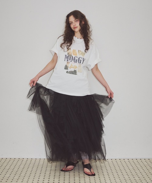 J1U by LA BELLE ETUDE(ジユウバイラベルエチュード)の「MOGGY CAT Tee(Tシャツ/カットソー・レディース・ホワイト/チャコールグレー・0/1)」の13枚目の写真
